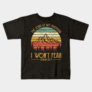 Vintage Christian The Lord Is My Shepherd I Won't Fear Kids T-Shirt